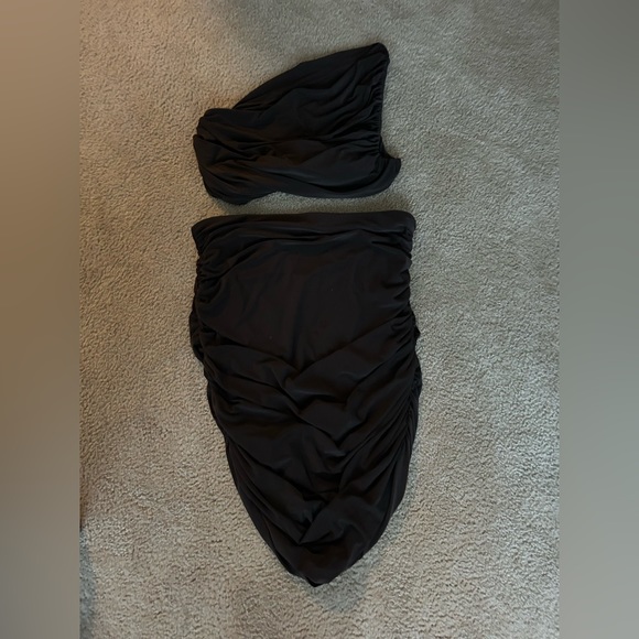 Express Brown Two Piece Ruched Set - Picture 2 of 4